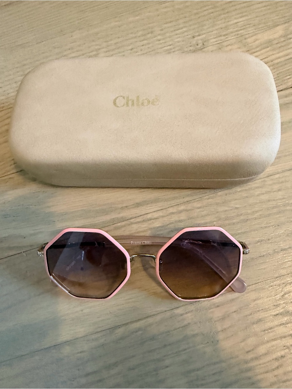 Chloe Kids Pink Octagonal Sunglasses